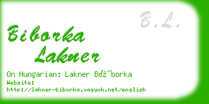 biborka lakner business card